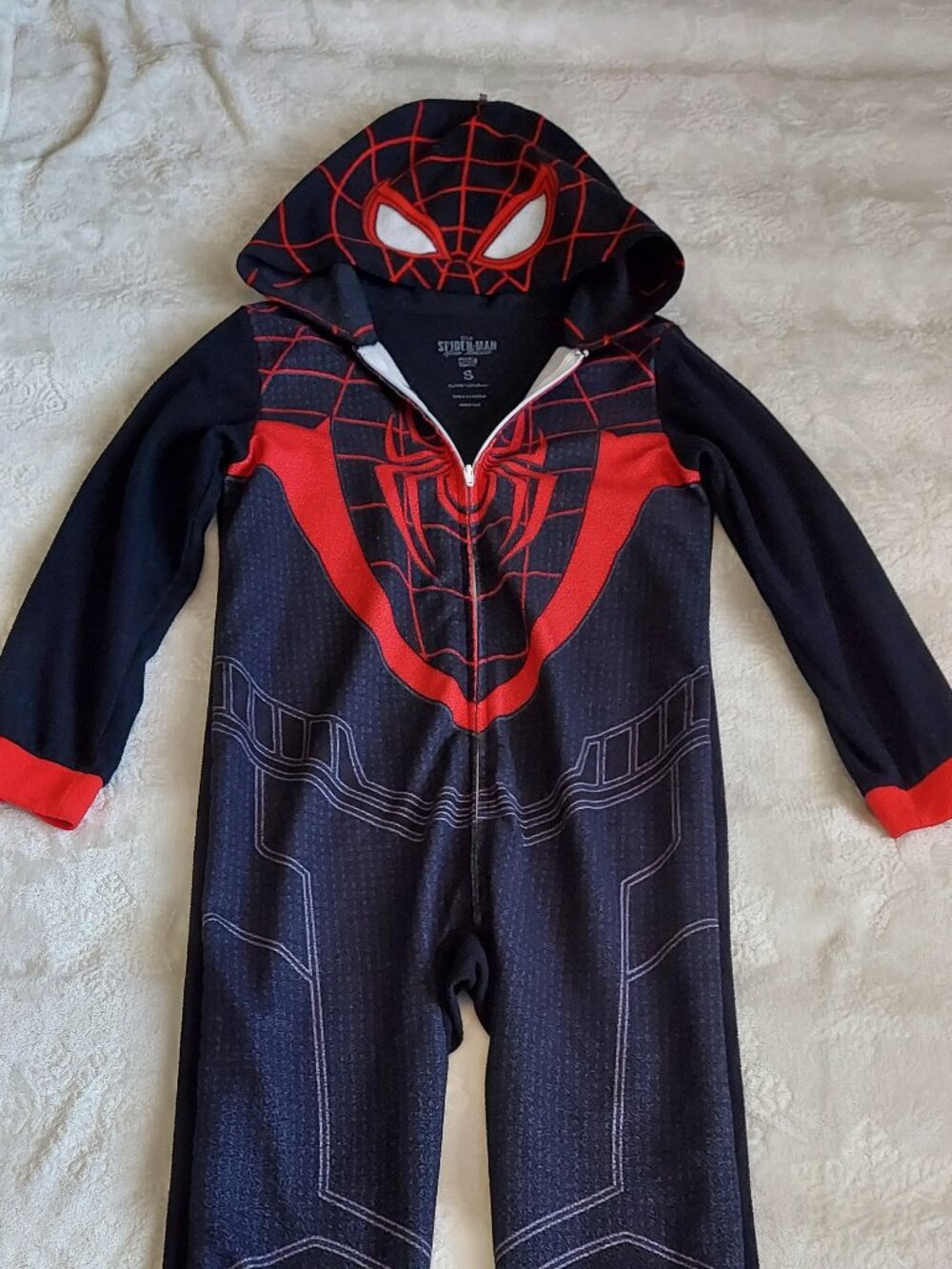 Spiderman Miles Morales One-Piece Kids Superhero Costume Small - Picture 8 of 12
